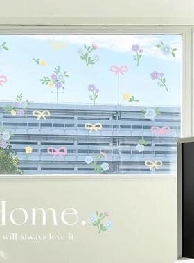 花向阳is蝴蝶结玻璃贴纸高级感镜子窗装饰生橱场n景d/my3CyC布置