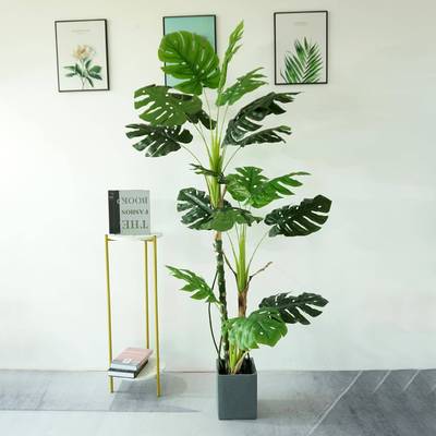 北欧风植仿真物龟220308背竹盆栽芭蕉叶观假绿植件庭院摆家居室内