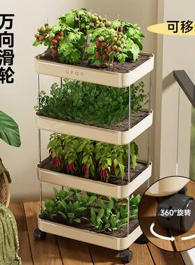 YNK种植用种菜神器小推车顶楼菜架室家内花架组蔬合果台阳多层盆