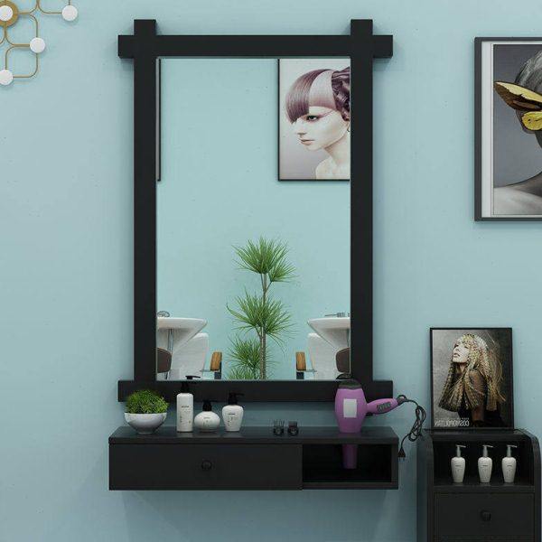 wx实木理发店镜台壁挂式美发店镜子柜子一体面镜发廊专用挂镜简,商业/办公家具,理发镜台,淘宝优惠券,粉丝福利购,淘宝优惠卷