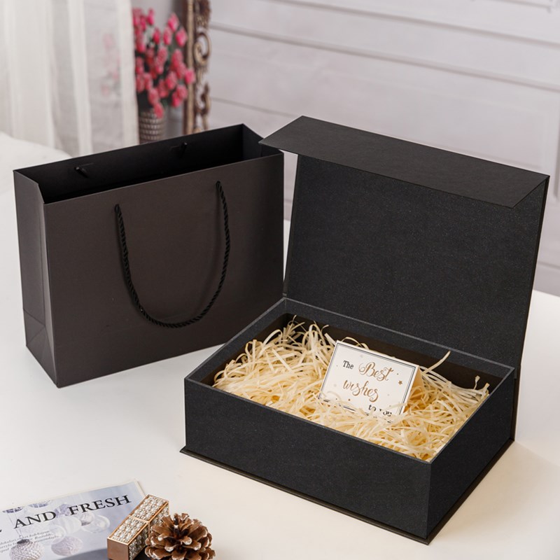 黑色书型翻盖礼物盒子定制礼品盒包装盒送男生高级感Y生日礼盒空