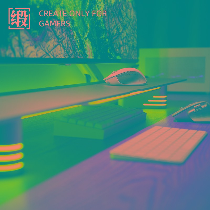 铝合金RGB显示器增高支架垫高底座加长F键盘收纳电竞办公DMYIAM缎