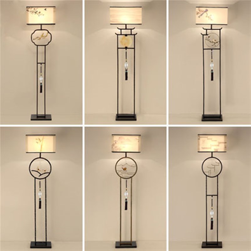 新中式落a地灯客厅现代中式禅意中国风立式灯卧室电视柜旁边落地