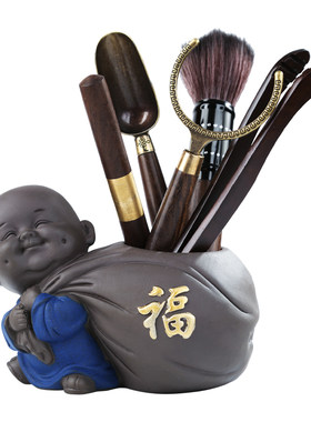 茶道六君子套装功茶茶针配件大全茶具用品夫夹茶台茶台桌泡茶工具