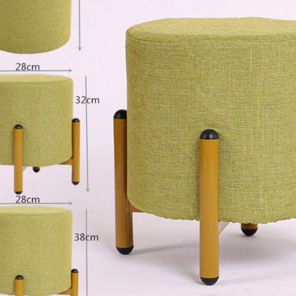 布艺圆凳简约凳子茶几沙发凳可叠放拆洗艺术经济型家用铁艺凳现代