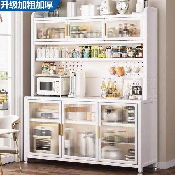 厨房餐边柜置物架落地多层带门多功能家用微波炉碗碟锅具收纳架子,厨房/烹饪用具,微波炉置物架,淘宝优惠券,粉丝福利购,淘宝优惠卷