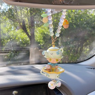 泡泡玛特DIMOO约会日汽车挂饰车载后视镜挂件车内装 饰网红车挂diy