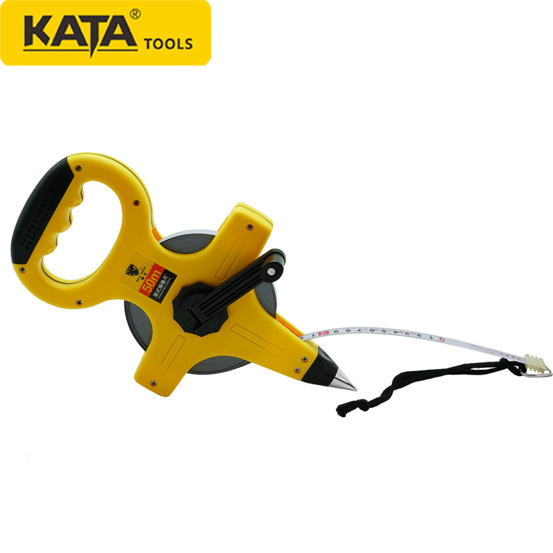 锴达(KATA)KT3250A 50米手提式架式钢卷尺十字长卷尺工程尺