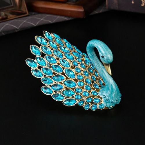 珐琅工艺爱永恒合金天鹅饰品盒金属摆件小收纳盒创意情人节礼品