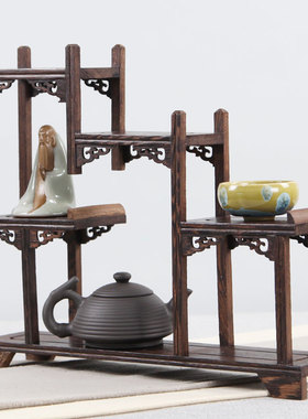 鸡翅木博古架摆件家居装饰品酒柜装饰品工艺品创意摆W件办公桌摆