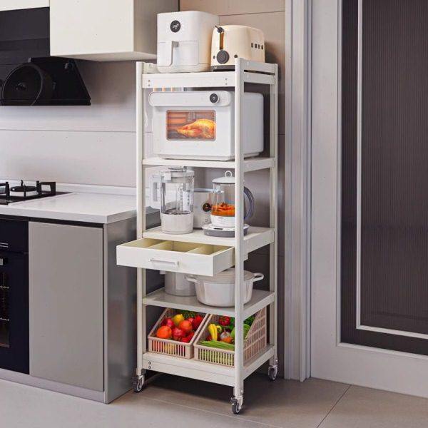 厨房微波炉架子置物架窄款落地多层小型烤箱电饭锅一体收纳架带轮,厨房/烹饪用具,微波炉置物架,淘宝优惠券,粉丝福利购,淘宝优惠卷