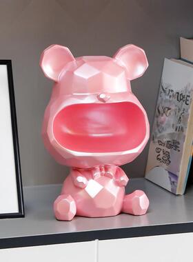 几何暴熊钥居匙收纳摆件进门入户玄家桌面装饰力品乔迁新居轻CX31