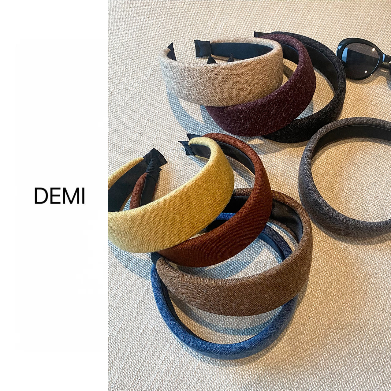 MISS RUILI 定制  2025秋季百搭糖果色温柔气质毛呢发箍F1363