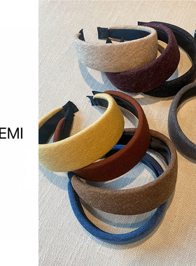 MISS RUILI 定制  2025秋季百搭糖果色温柔气质毛呢发箍F1363