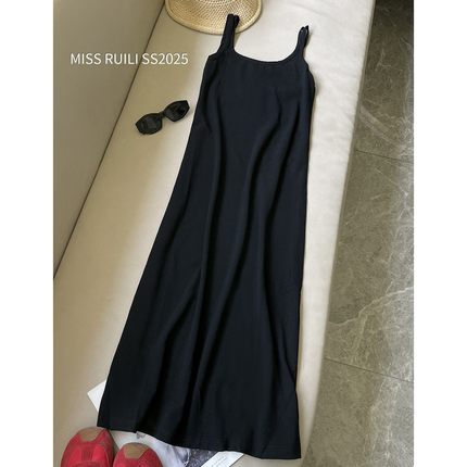 MISS RUILI 定制  2025韩系双肩吊带洋气修身吊带连衣裙F0303