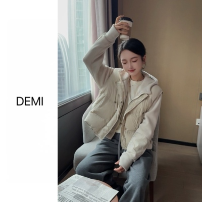MISS RUILI 定制 秋冬简约保暖拉链真羽绒两件套马甲外套F1327