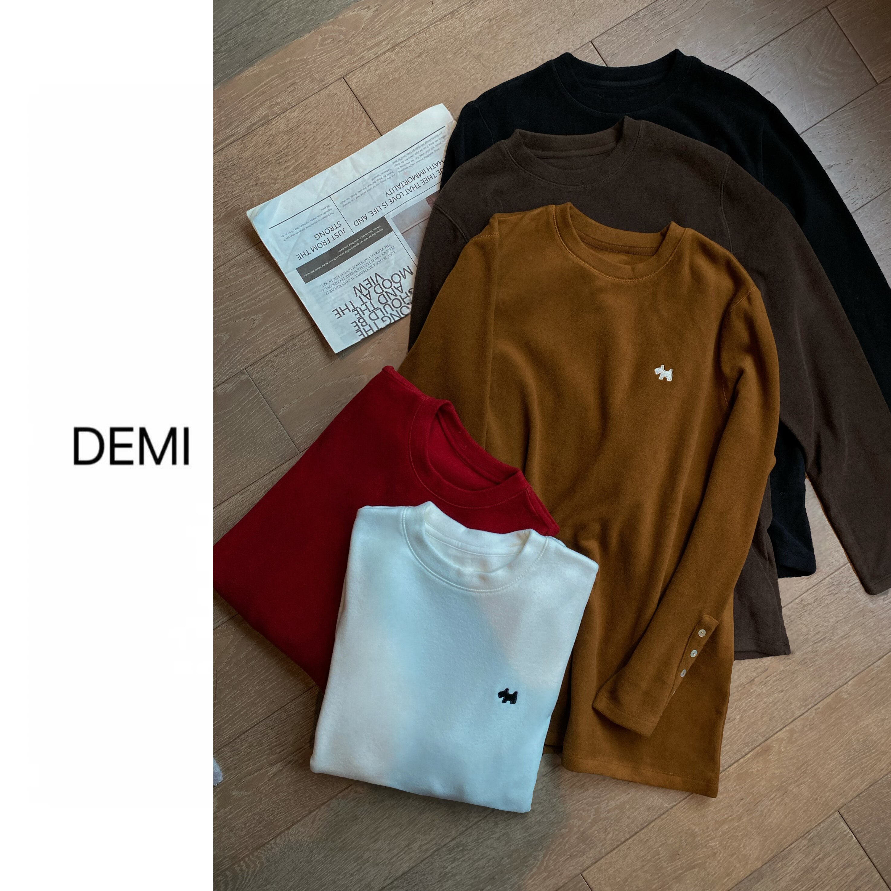 MISS RUILI 定制 冬季圆领修身显瘦百搭德绒打底上衣F1452