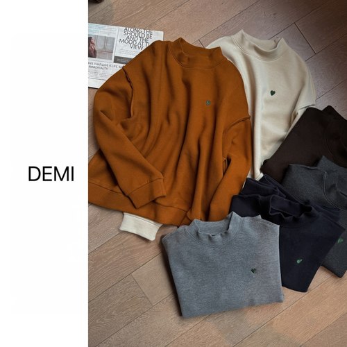 MISS RUILI 定制 2025宽松套头通勤百搭半高领长袖卫衣女F1451