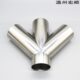 宏顺304不锈钢卫生级Y型斜四通叉形四通镜面异形管件焊接水管接头