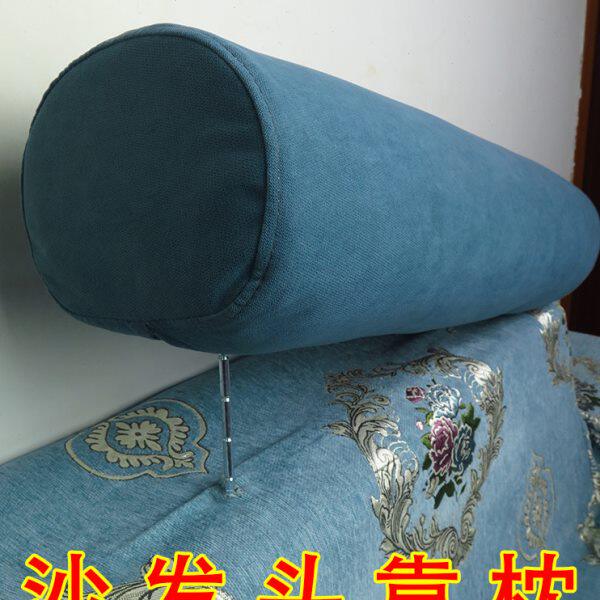 带铁柱子沙发头靠枕木头沙发头枕沙发靠枕不定制垫子套麻布艺靠背