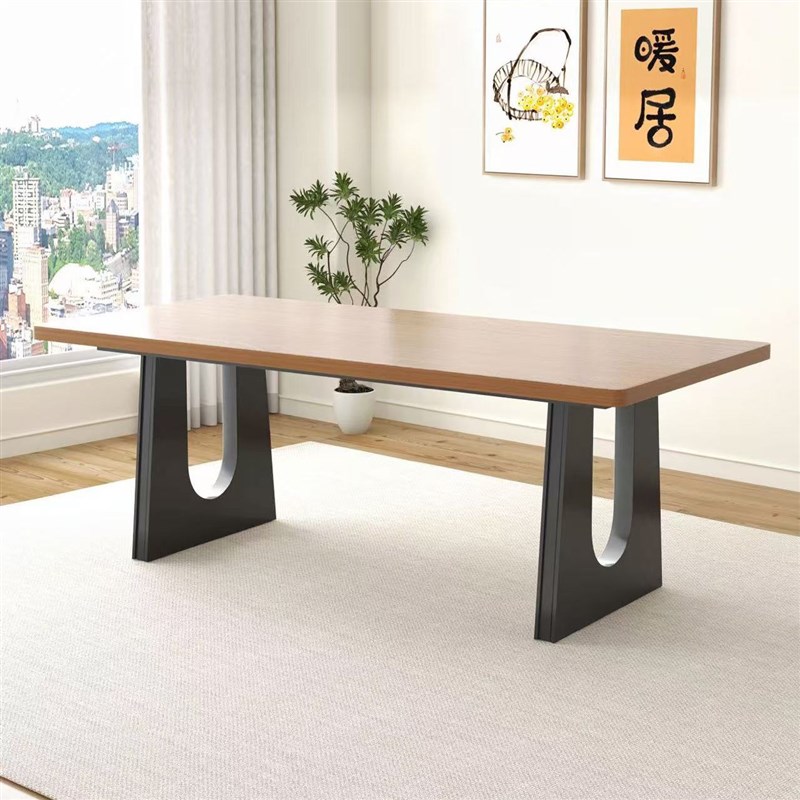 覆古实木桌桌f腿支架岩板奢石餐桌底座桌脚茶桌书桌桌面支撑桌脚