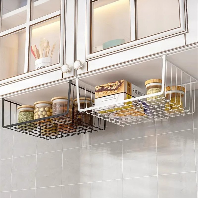 满分存储!厨房橱柜挂架宿舍储物架L新型悬挂分层调味挂篮