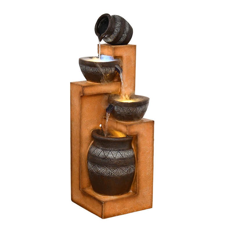 景观水景循环自动户o外水陶罐流水喷泉院子假山招财雾化叠摆件