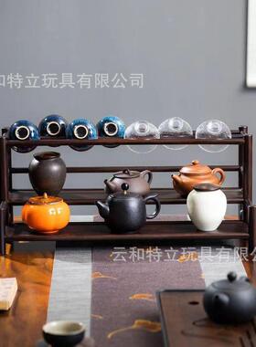 厂家直销茶杯架桌面博古架中式小型茶水62727茶茶壶置器物架阶梯