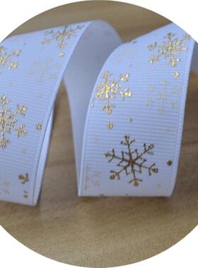 25mm雪花品圣诞罗纹带AS391姚织KHJ带圣诞节礼包装丝明带