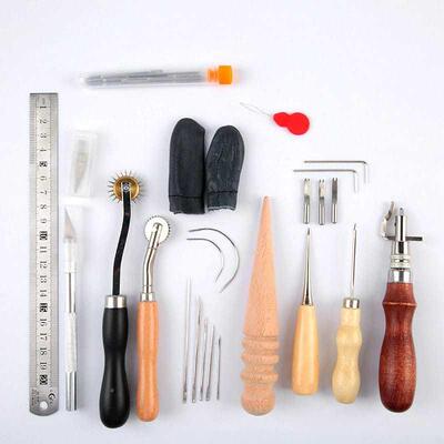 拉皮链包装皮缝革工具具套装皮革工艺具套2272餐手手工皮革皮套装