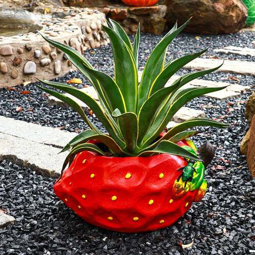 墅新款绿LW220549植品草莓柠檬花盆大号花口径户外庭院阳台园别装