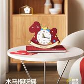 饰钟XEE玄表摆放式 意创马桌面时钟摆件小表摆台式 客厅关装 台钟