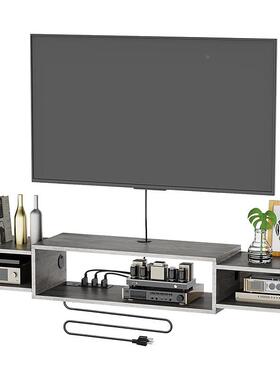 式多功能视柜壁DXG挂电现代简约轻奢北欧挂式客厅墙收纳柜悬空吊