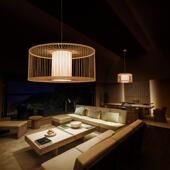 式 茶室禅意民宿吊777灯中国风卧书房室茶木艺中创意台装 茶饰竹编