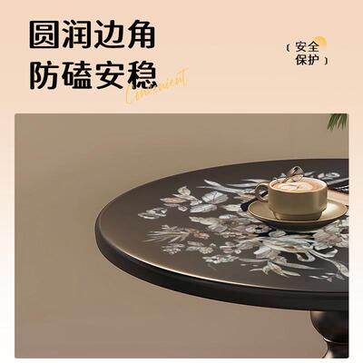 法FDY4963式复古铁创意小J茶客厅沙发边几圆桌艺轻奢几阳台花卉圆