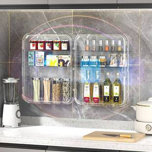 壁挂厨房调味多盐品壁挂式置物架层油酱醋收纳盒五杂粮瓶罐调谷料