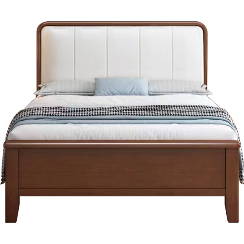 实木床软包靠背1米小床一米单人床x1.2米卧室1.35m软靠1.5家用新