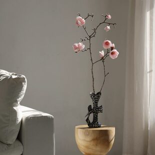 芥子家居【墨香】法式陶瓷艺术花瓶摆件客厅插花装饰品异形花器