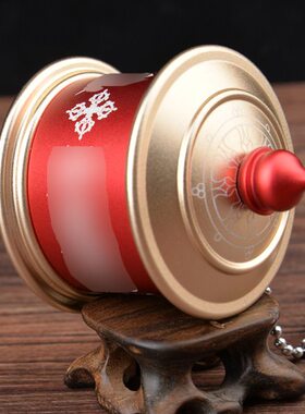 手摇转动 用品黑色手摇激光雕刻家居摆件随身携带红色 转桶筒合金