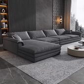 意式 极简绒布艺沙发客厅小户型现代简约直排贵妃位宽坐深2024新款