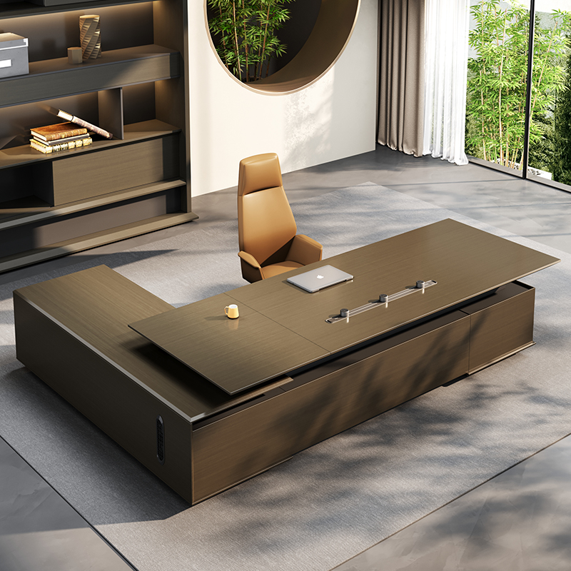 格泰老板桌办公桌高档轻奢董事长桌椅组合现代简约大Y班台办公家