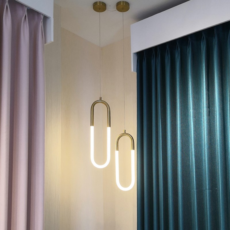 简约lofdt北欧现代轻奢楼梯餐厅吊灯客厅卧室床头吧台圆环椭圆圈