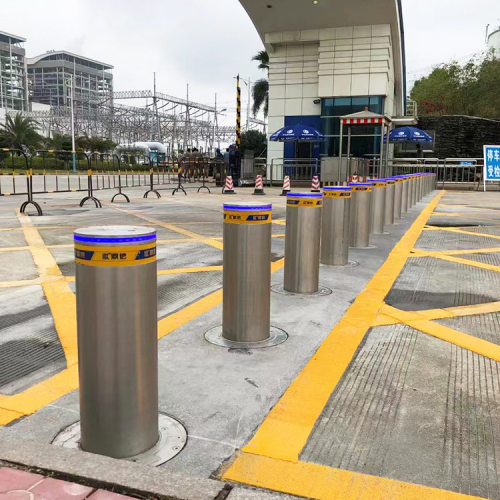 中旺 全自动液压学校挡车柱不锈钢路桩智能防撞路桩升降路障遥控