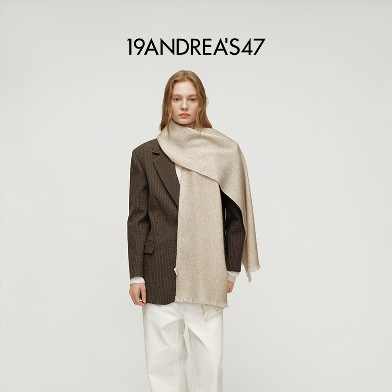 19ANDREA'S47 秋冬Rufus Petalo工艺手工纯羊绒围巾 男女同款