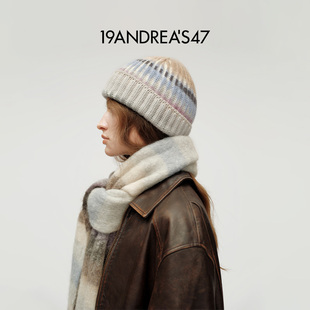 S47 男女同款 秋冬Bino 手绘纯羊绒针织冷帽 Clio 19ANDREA