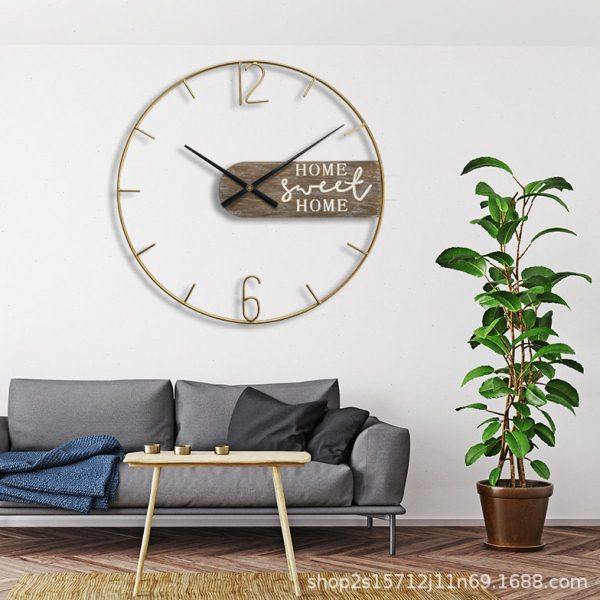 家用现轻奢时钟客厅大气铁艺挂钟北欧时尚创意简约装饰艺术钟表,家居饰品,挂钟,淘宝优惠券,粉丝福利购,淘宝优惠卷