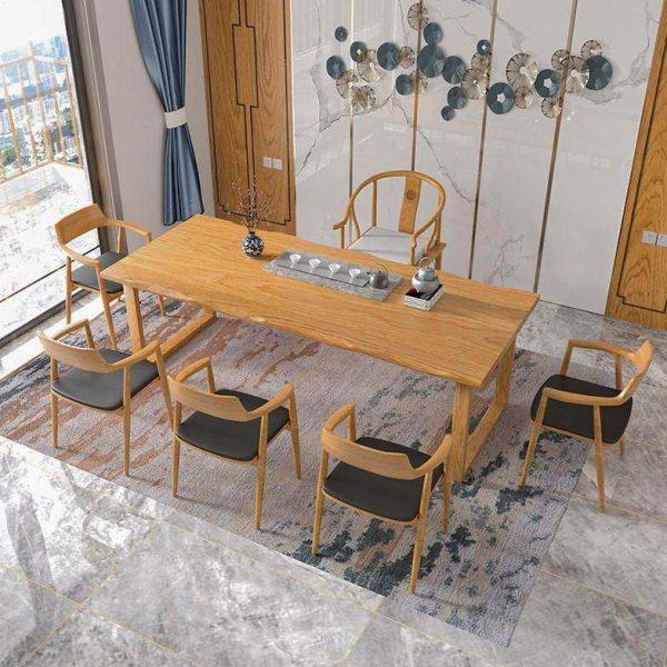 实木餐桌椅组合现家用小户型饭桌新中式茶桌公室简约原木长桌,商业/办公家具,茶台/茶桌,淘宝优惠券,粉丝福利购,淘宝优惠卷