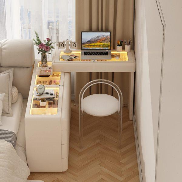 小户型多功能床边桌柜一体可旋转伸缩半包围书桌女孩卧室轻奢现代,住宅家具,床边桌,淘宝优惠券,粉丝福利购,淘宝优惠卷