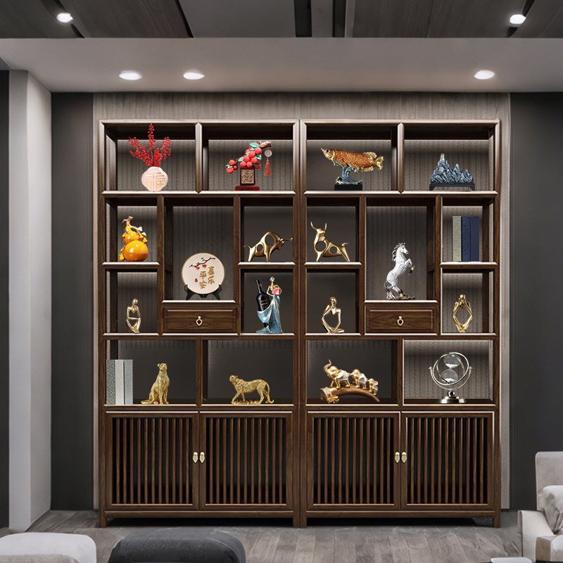 新中式老板办公室公司背s景柜摆件高端大气上档次办公桌高档工艺