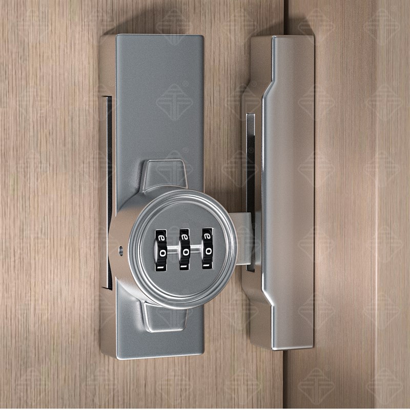 免钉90度直角移门锁房门柜门明装插销门J栓搭扣防盗密码锁门锁卡
